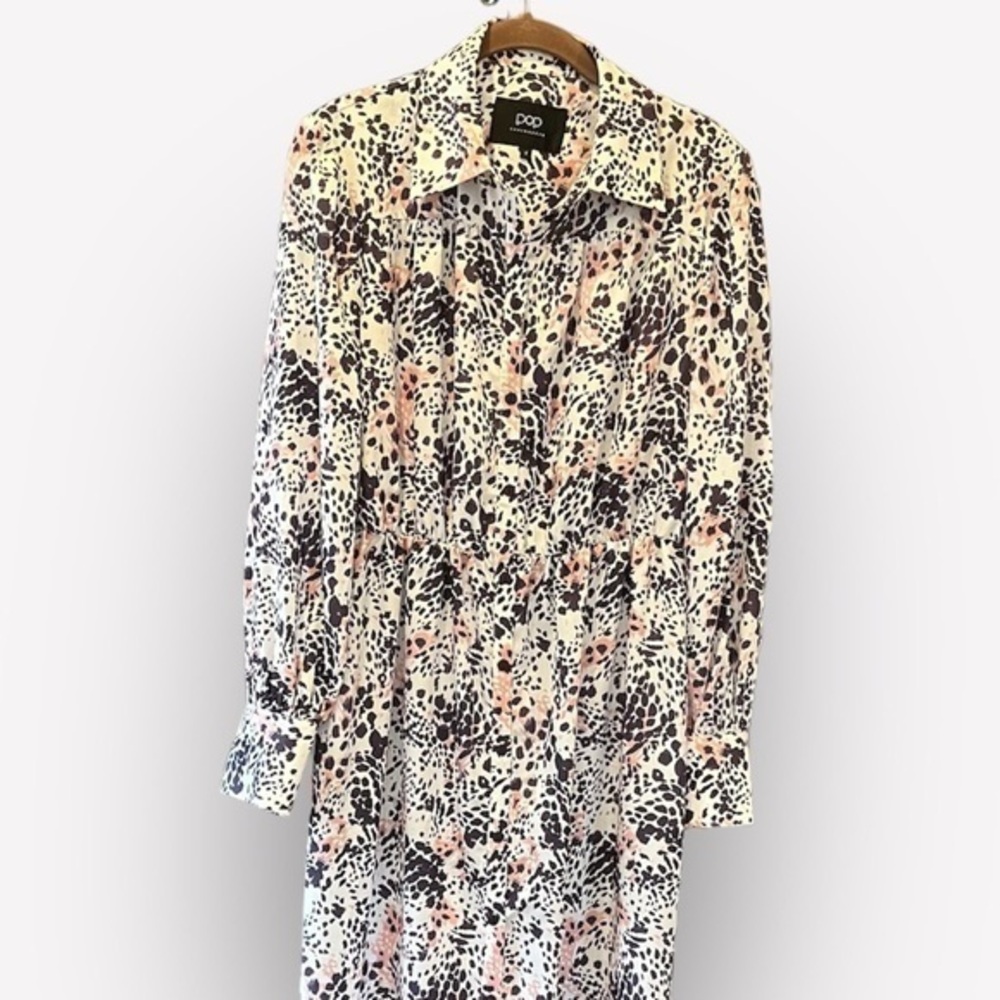 🍕🪻Pop Copenhagen shirt dress button down floral CLOSEOUT
